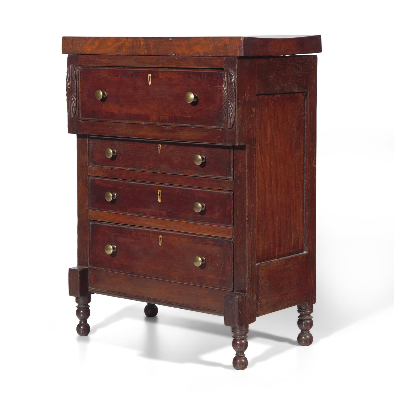 A Miniature Classical Mahogany Chest of Drawers