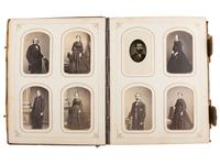[CIVIL WAR] 2 CDV albums cont. portraits of soldiers, naval subjects, and North and South Americans.