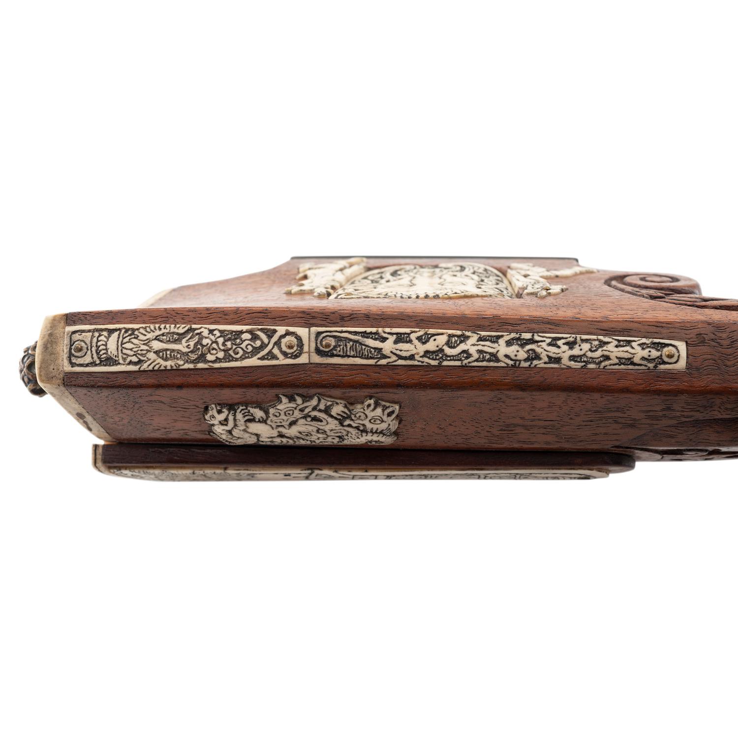 Contemporary Cheekstock Flintlock Rifle with Diana Motifs by John B. Derrick (American, b.1936)