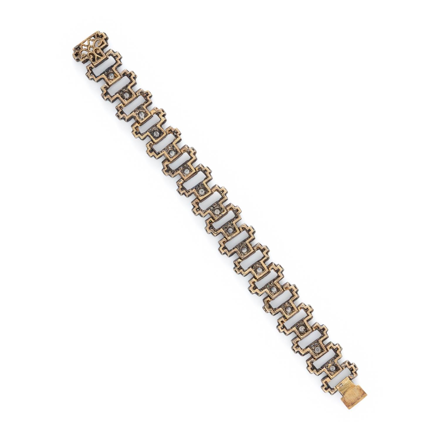 BLACKENED GOLD AND DIAMOND BRACELET