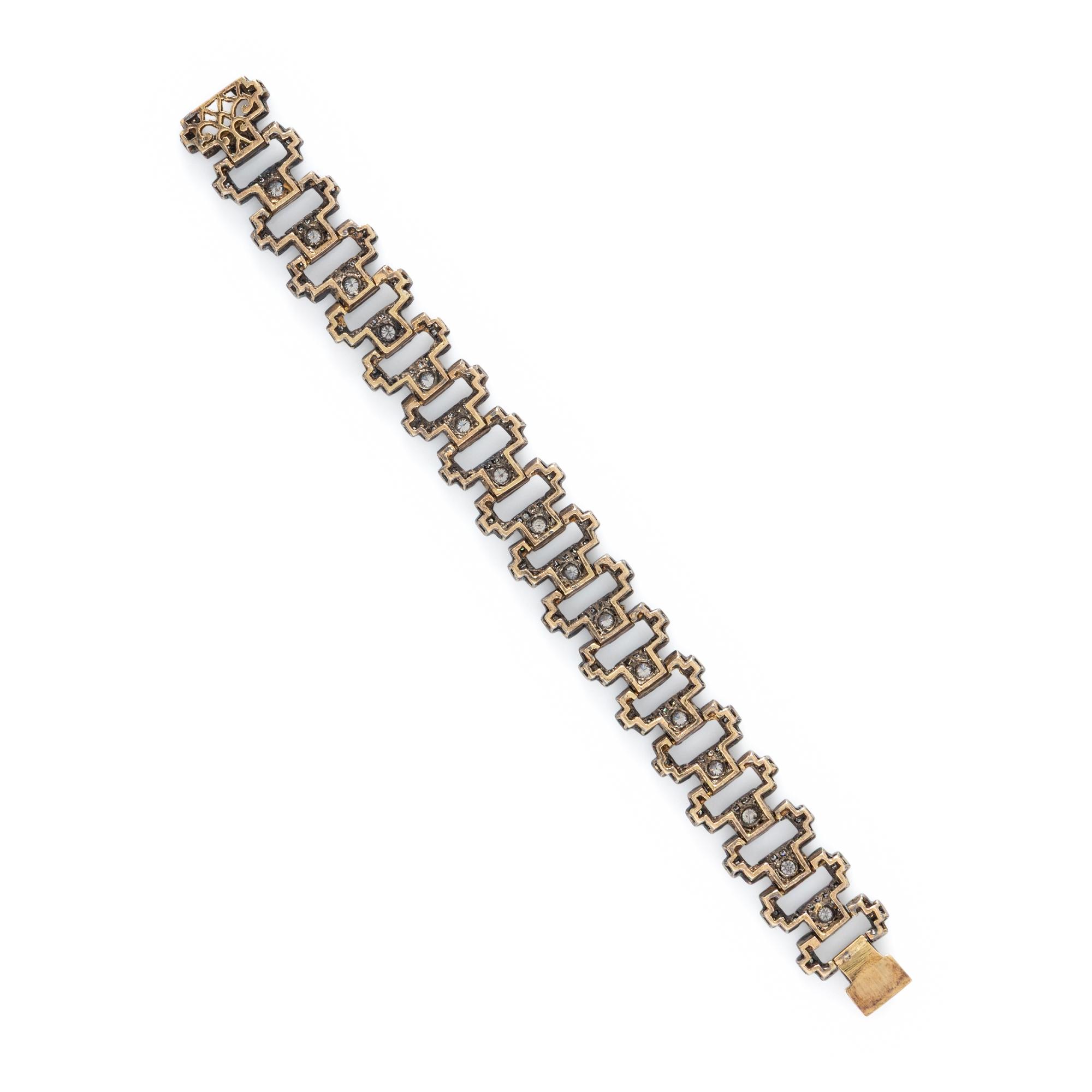 BLACKENED GOLD AND DIAMOND BRACELET