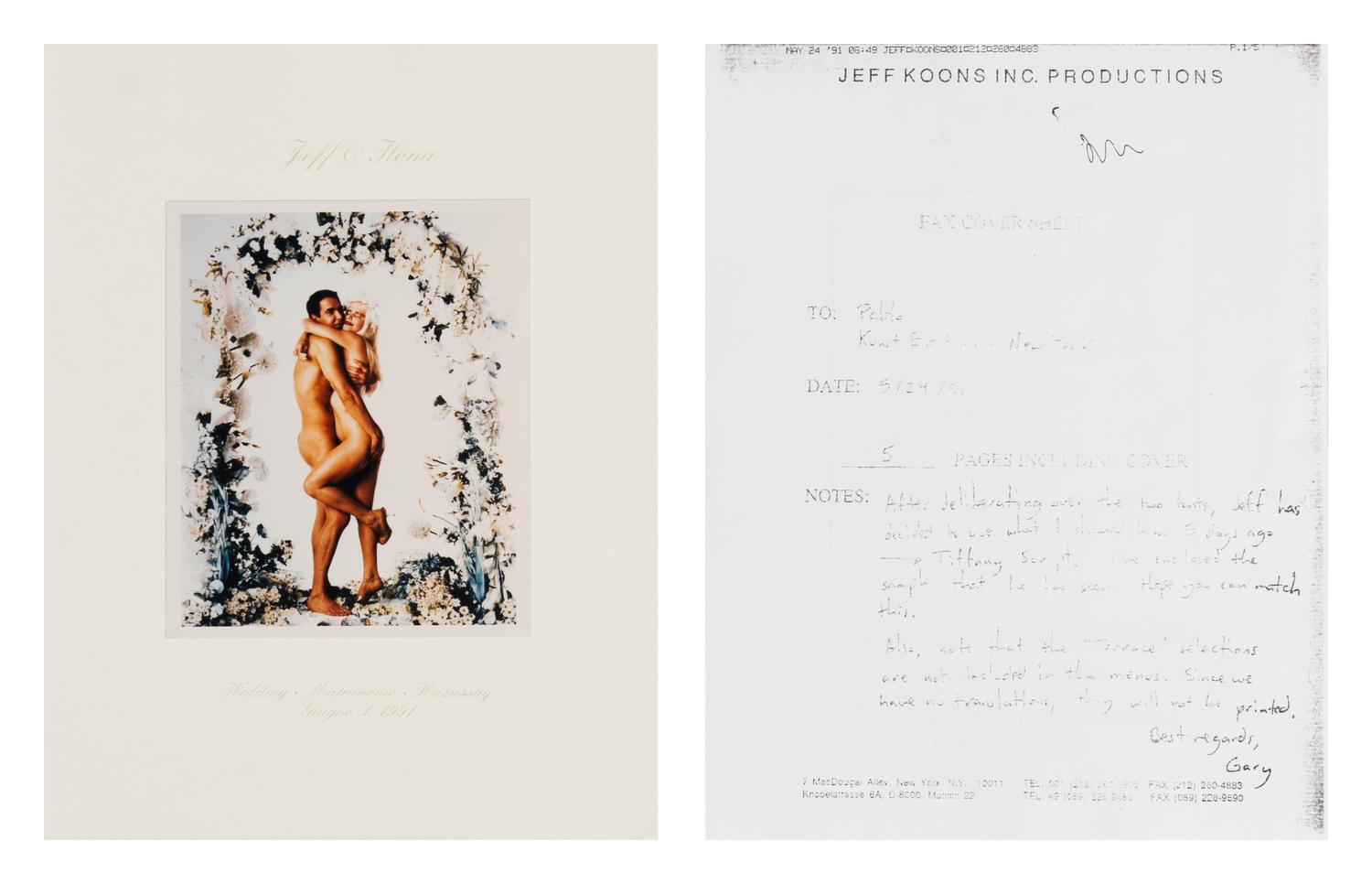 Annie Leibovitz, (American, b. 1949), Jeff & Llona, 1991 (together with preparatory notes)