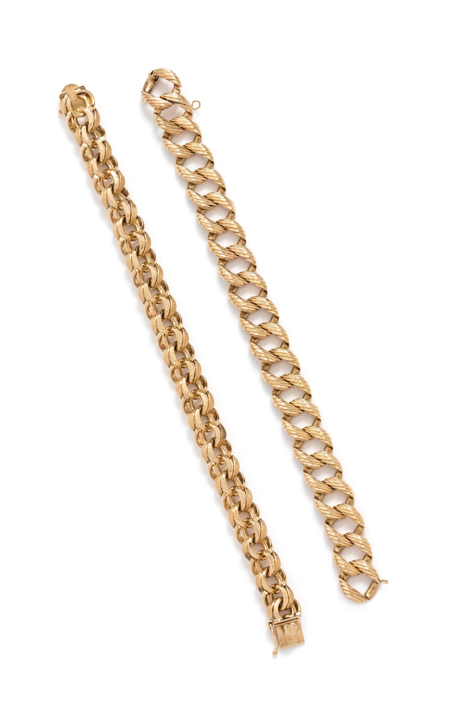 COLLECTION OF YELLOW GOLD BRACELETS