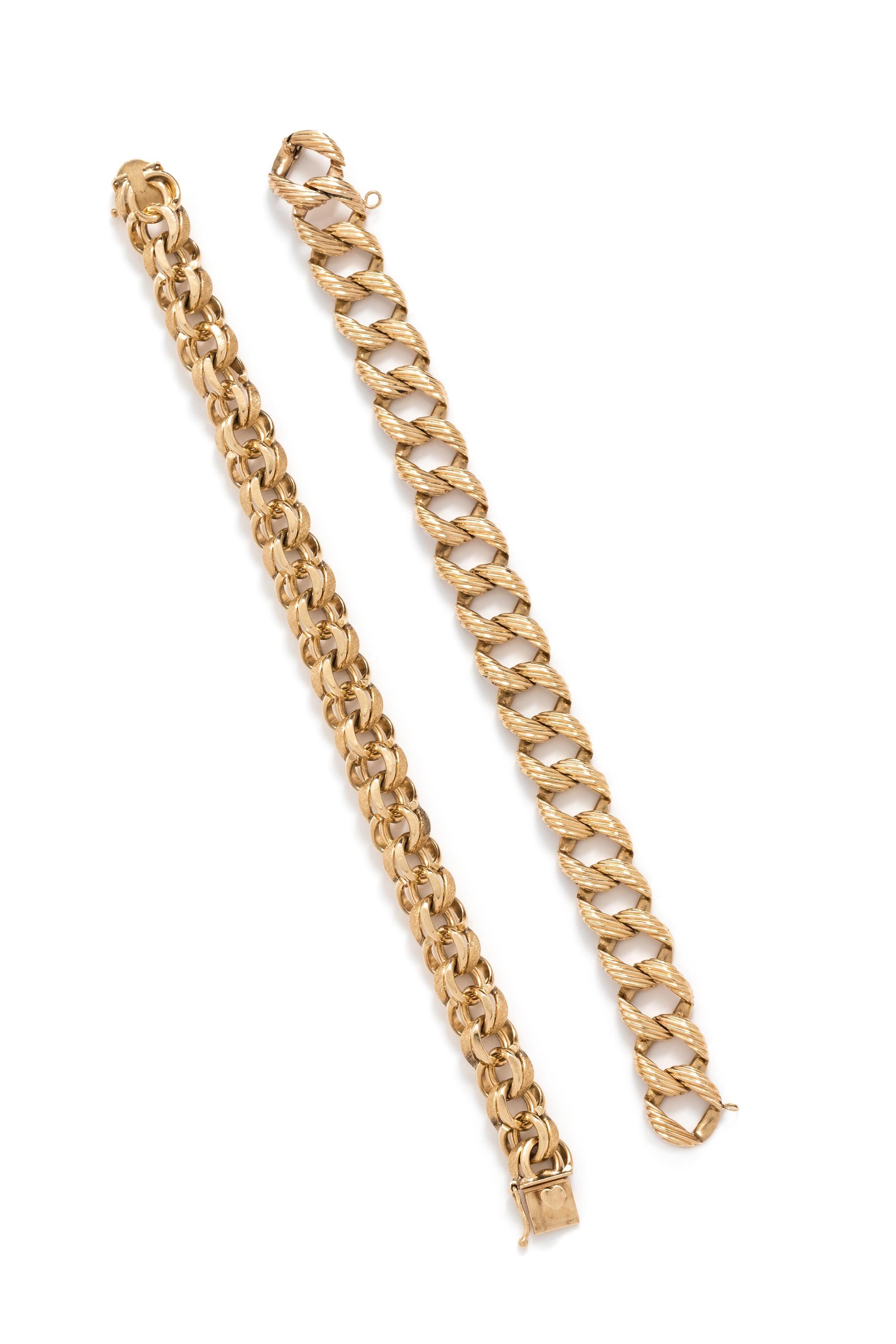COLLECTION OF YELLOW GOLD BRACELETS