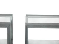 A Pair of Hellman Chang Stained Oak Lucid Side Tables