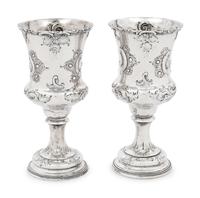Two American Silver Repoussé Goblets
