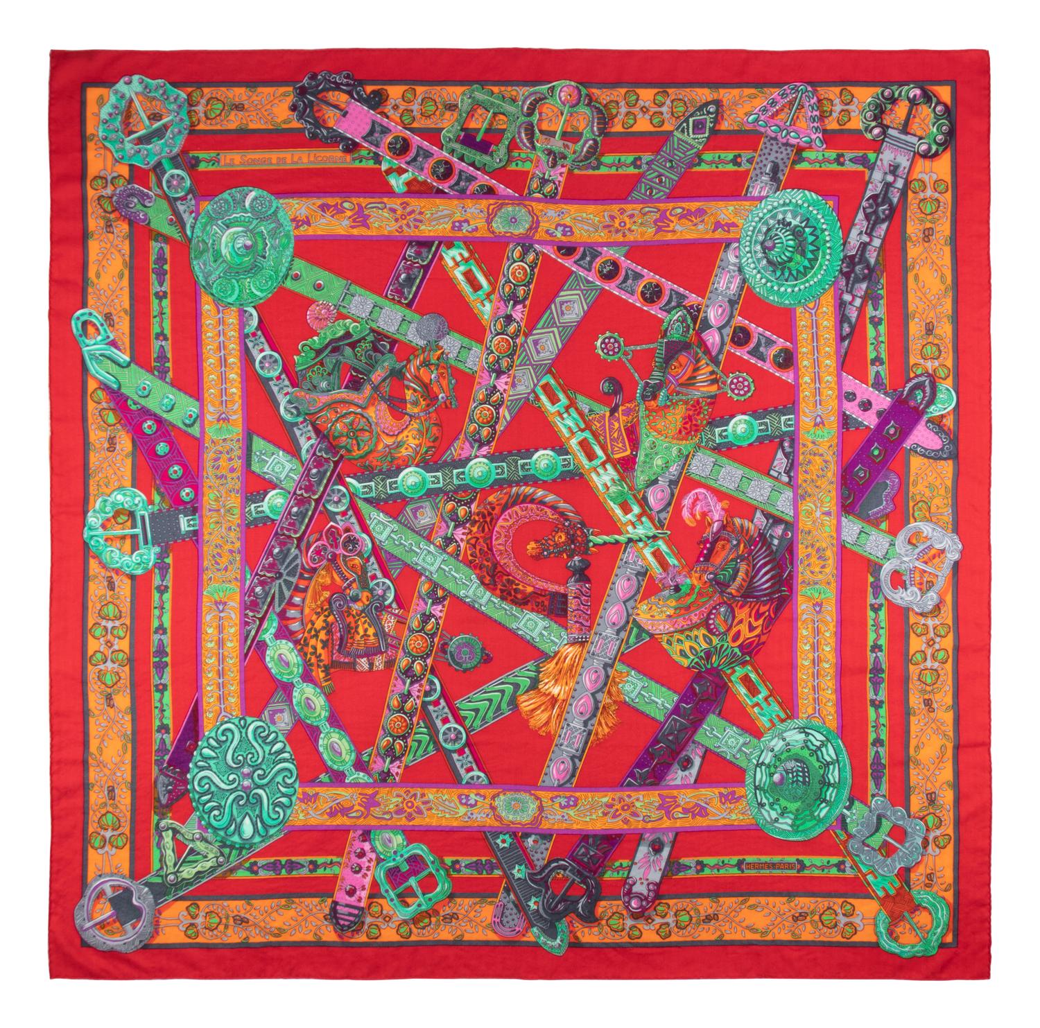 Hermès 140cm Cashmere/Silk Scarf, 'Le Songe de la Licorne'