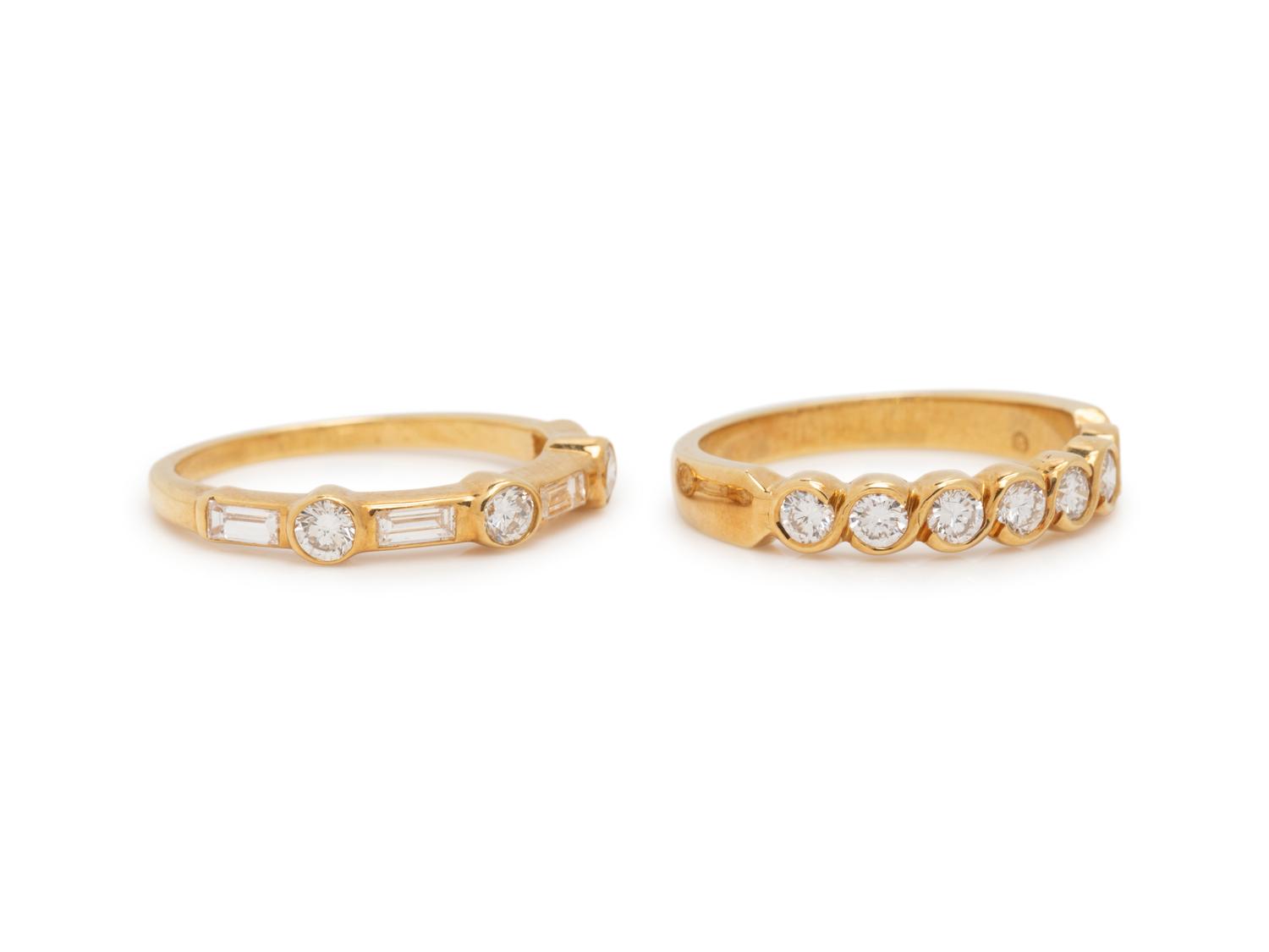 COLLECTION OF YELLOW GOLD AND DIAMOND RINGS