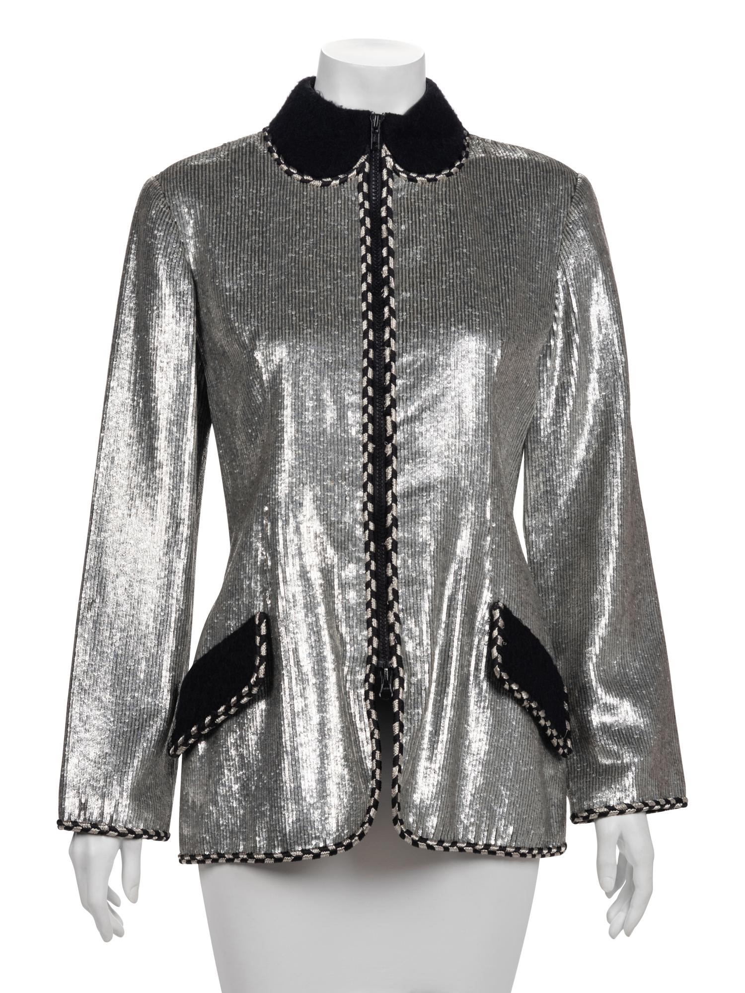 Geoffrey Beene Silver Sequin Jacket, Fall 1991