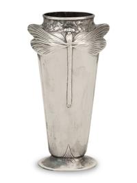 A Christofle Silver Plate Dragonfly Vase — 20th Century