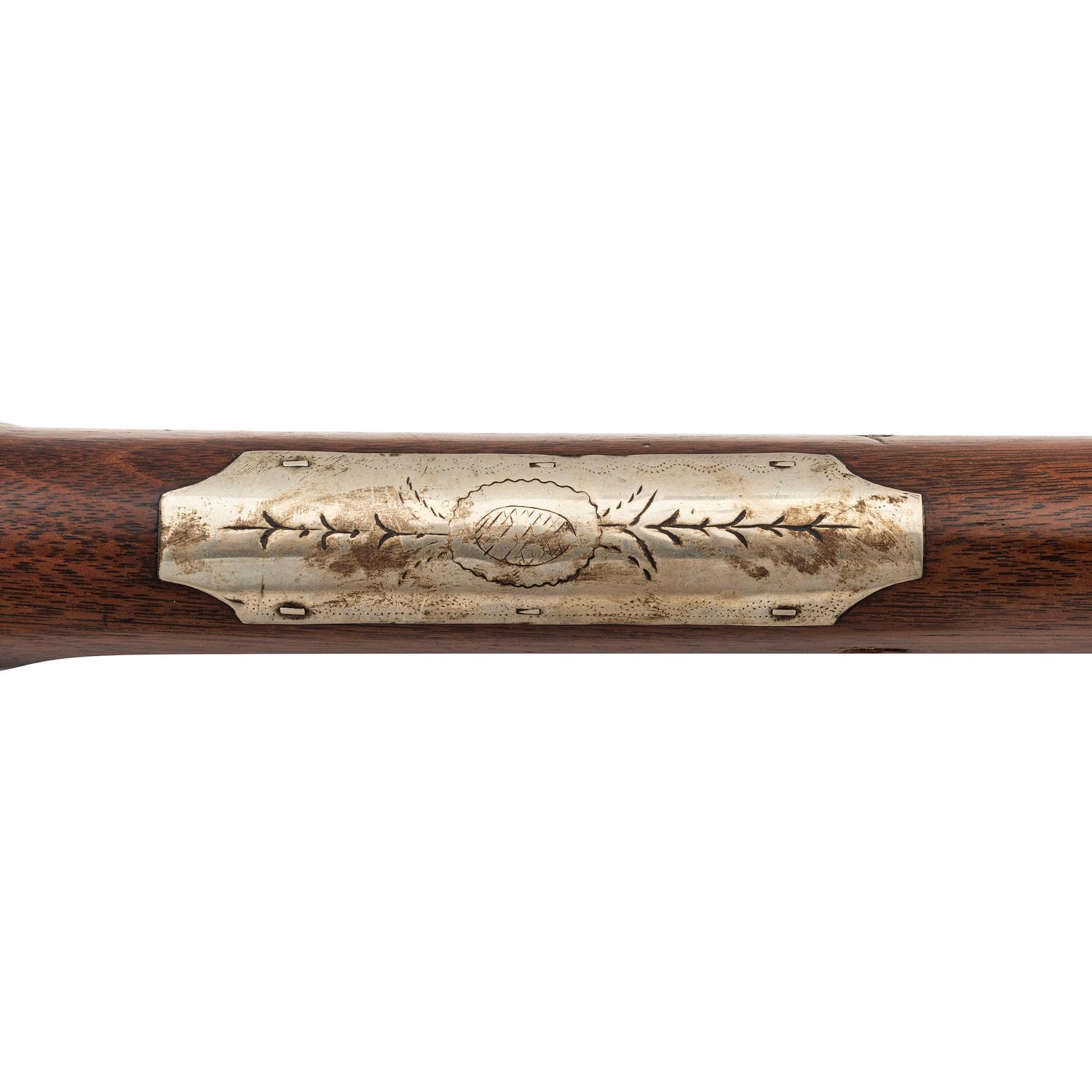 German Silver Mounted Percussion Rifle by B.D. Gill
