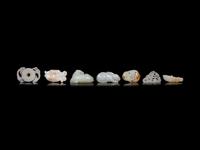 Seven Celadon Jade Carvings of Animals