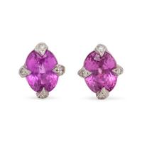 CATHY WATERMAN, PINK SAPPHIRE AND DIAMOND EARRINGS