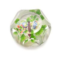 Baccarat , , a faceted butterfly and double clematis