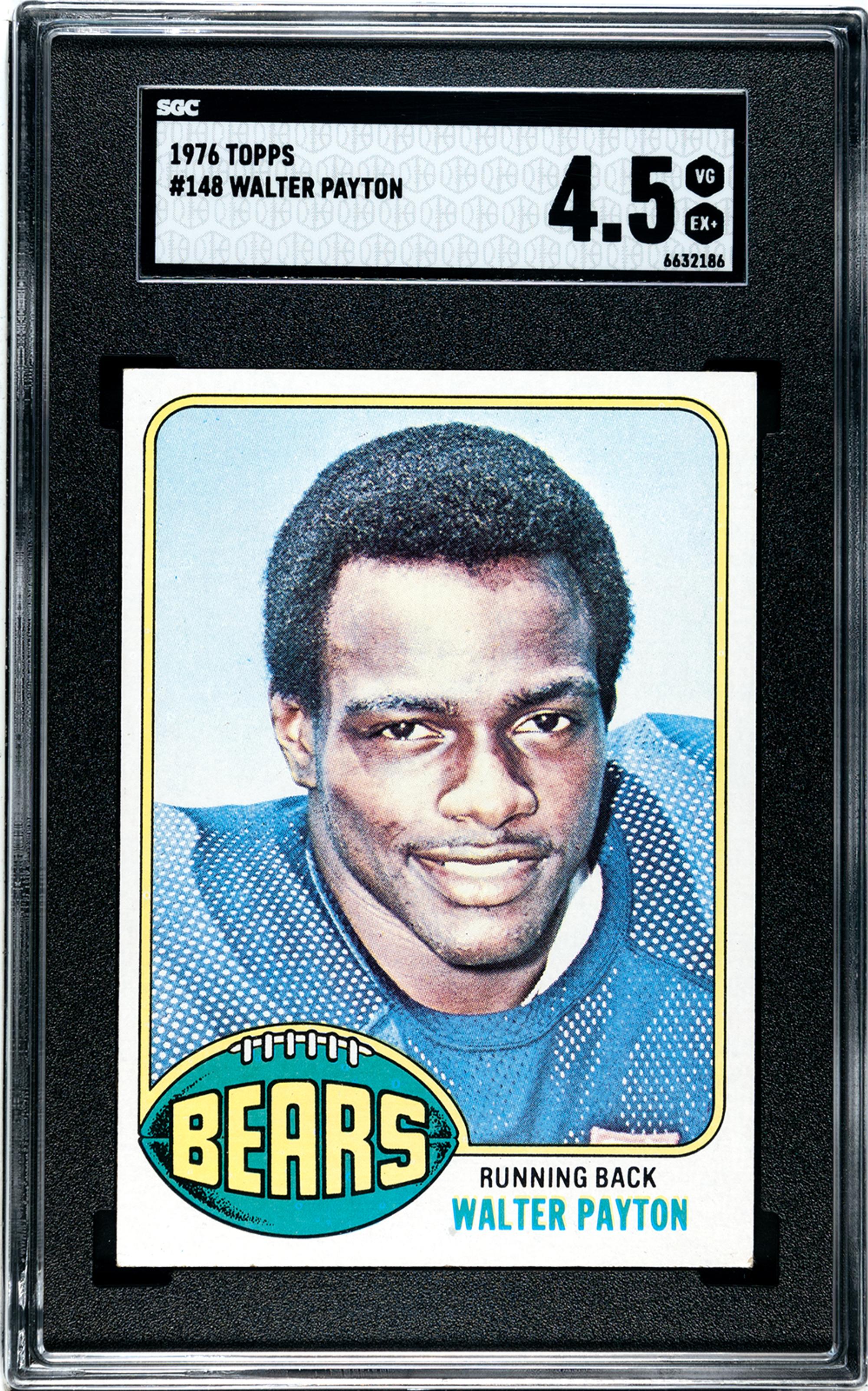 A 1976 Topps Walter Payton Rookie Football Card No. 148 (SGC 4.5 VG-EX+)