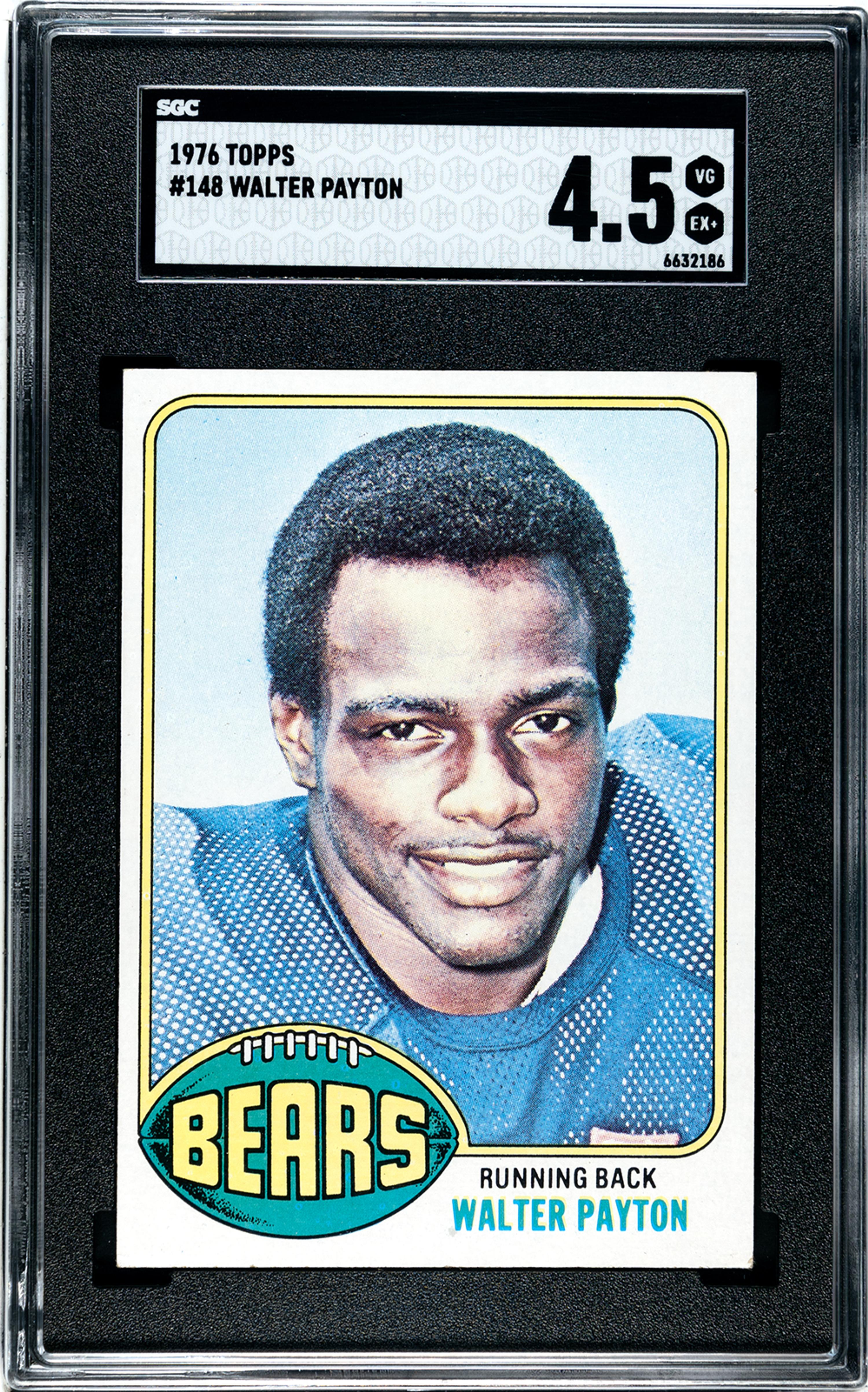 A 1976 Topps Walter Payton Rookie Football Card No. 148 (SGC 4.5 VG-EX+)
