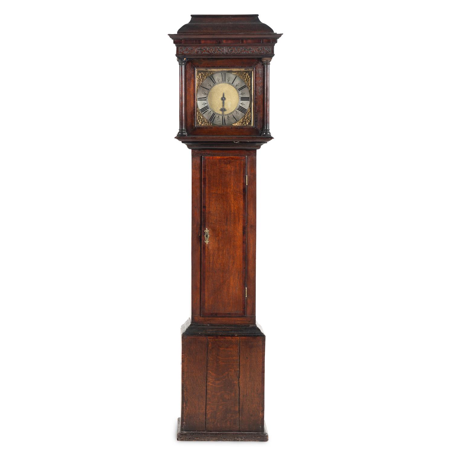 A George II Oak and Mahogany Tall Case Clock