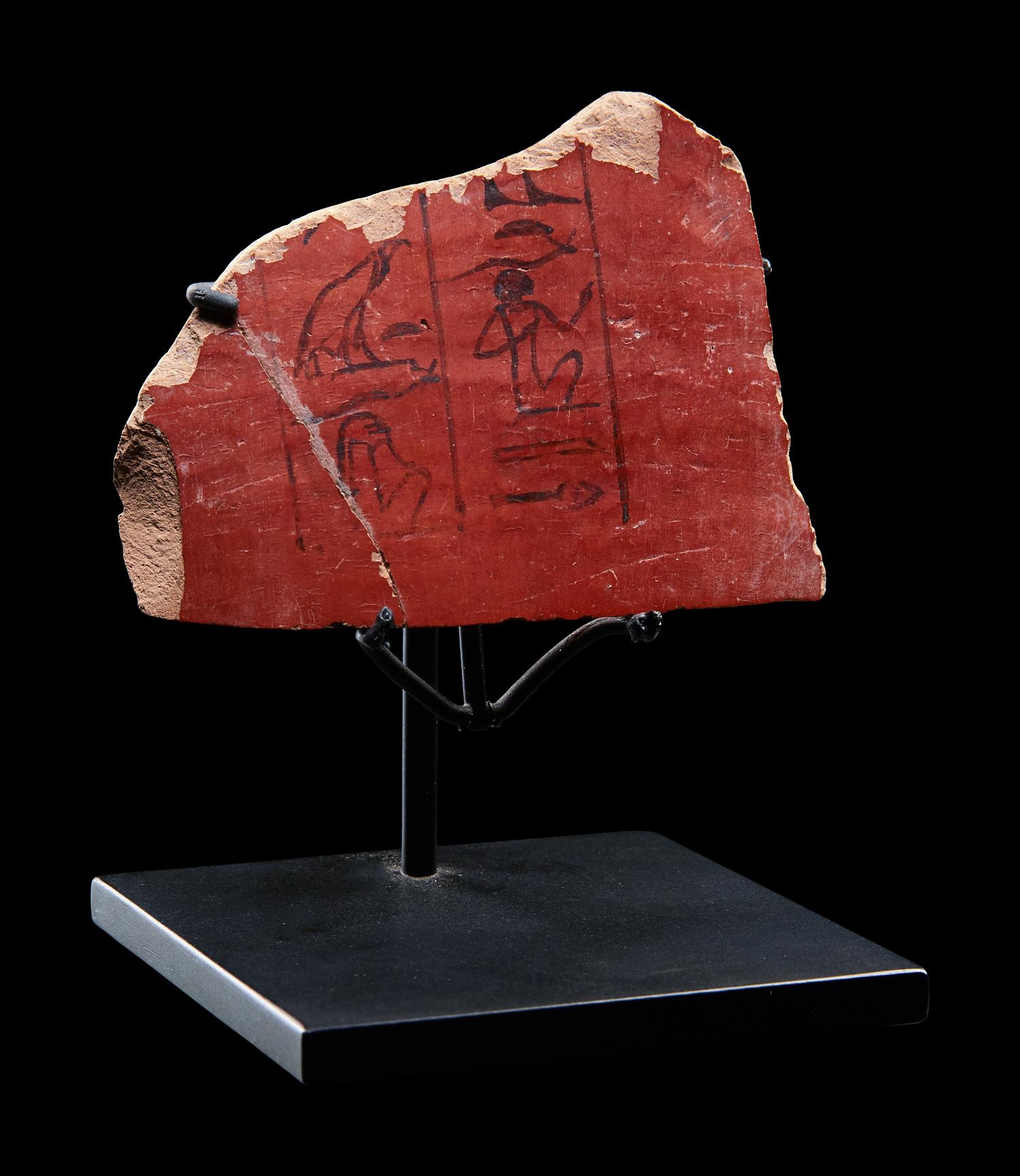 An Egyptian Pottery Fragment with Hieroglyphs