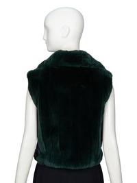 ROBERTO CAVALLI, DARK GREEN RABBIT FUR VEST