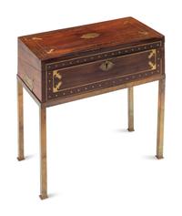 A Regency Brass-Inlaid Rosewood Writing Box