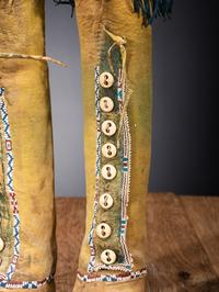 Comanche Child's Beaded Hide Boot Moccasins