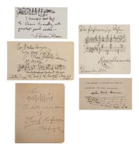[MUSICIANS]. Autograph collection featuring musicians and composers.