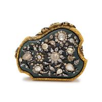 A Diamond, Colored Diamond and Gold Mounted Bloodstone Box