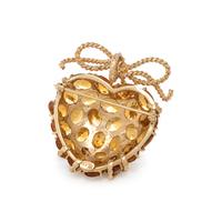 CITRINE HEART PENDANT/BROOCH