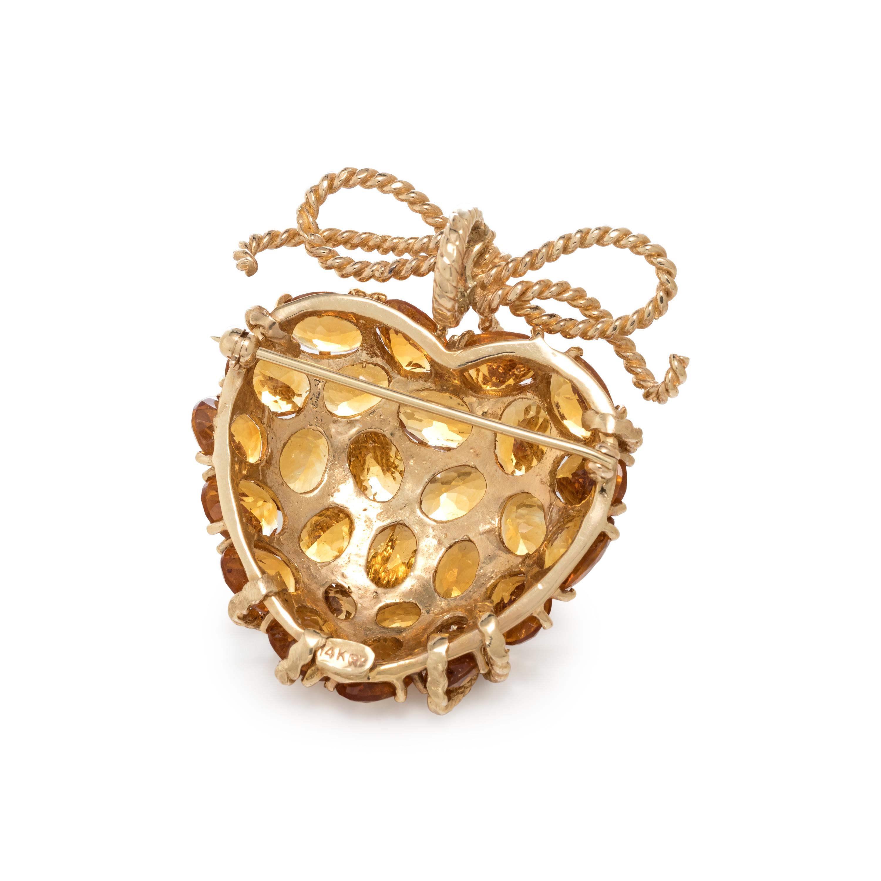 CITRINE HEART PENDANT/BROOCH