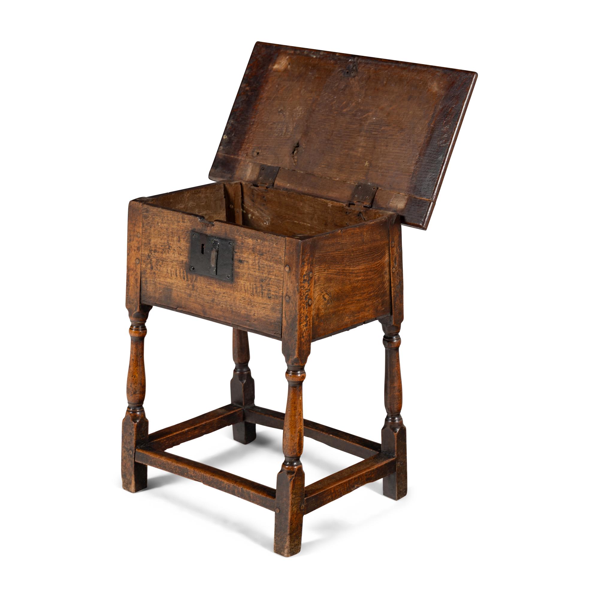 An English Oak Box Stool
