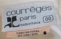 A Courreges Cream Wool Coat, Size 00.