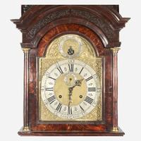 A George II Burl Walnut Tall Case Clock Isaac Tiercelin, London, 18th century