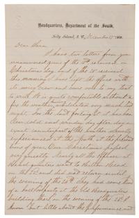 [CIVIL WAR]. War-date letters of Corporal Edwin J. Barden, 7th Regiment Connecticut Volunteer Infantry, combat soldier and later clerk at Headquarters Department of the South, Headquarters X Corps, and Headquarters US Army, Office of Chief Commissary.