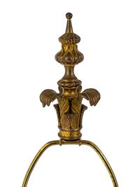 A Pair of Tole and Glass Lamps