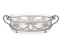 A French Silver-Plate and Cut Glass Center Bowl