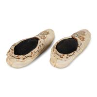 Metis Cree Embroidered Hide Moccasins