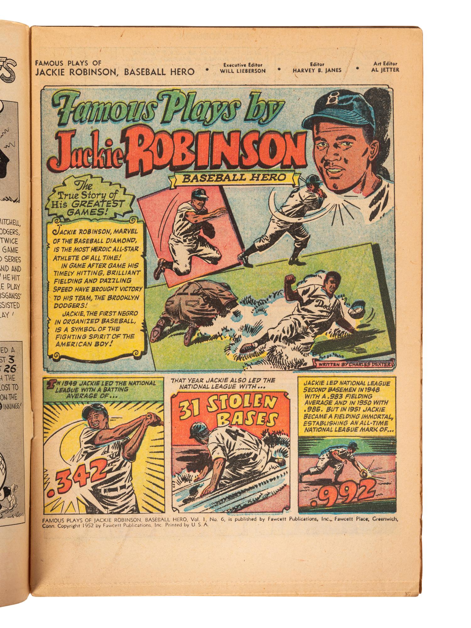A 1952 Famous Plays of Jackie Robinson Comic Book (Fawcett)