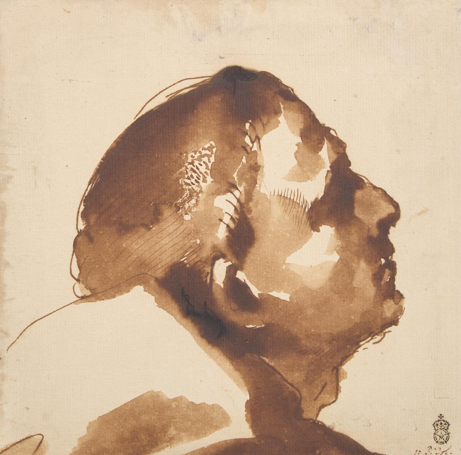 The Head of a Man in Profile, Looking Up