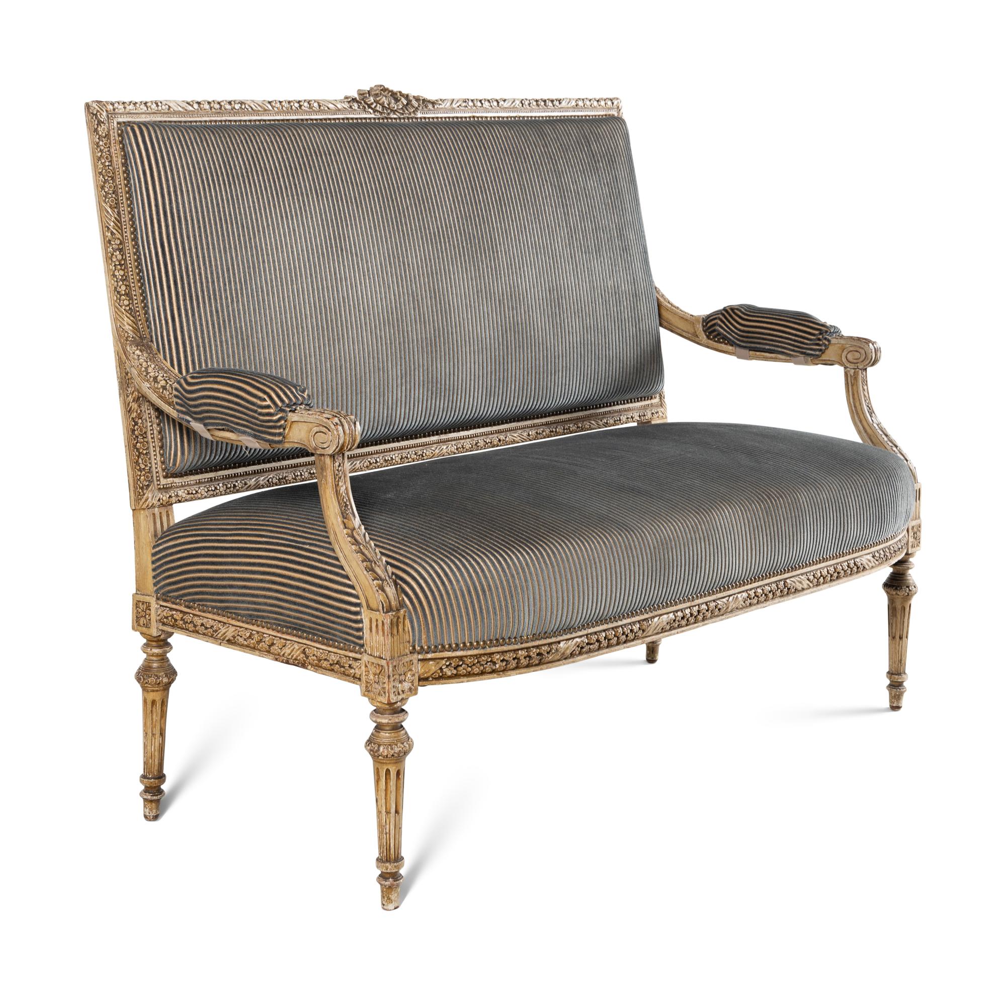 A Louis XVI Style Painted Settee