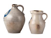 A Cobalt Decorated Stoneware Pitcher and Jug