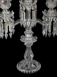 A Baccarat Molded Glass Three-Light Candelabrum