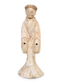 A Han Pottery Figure of a Lady