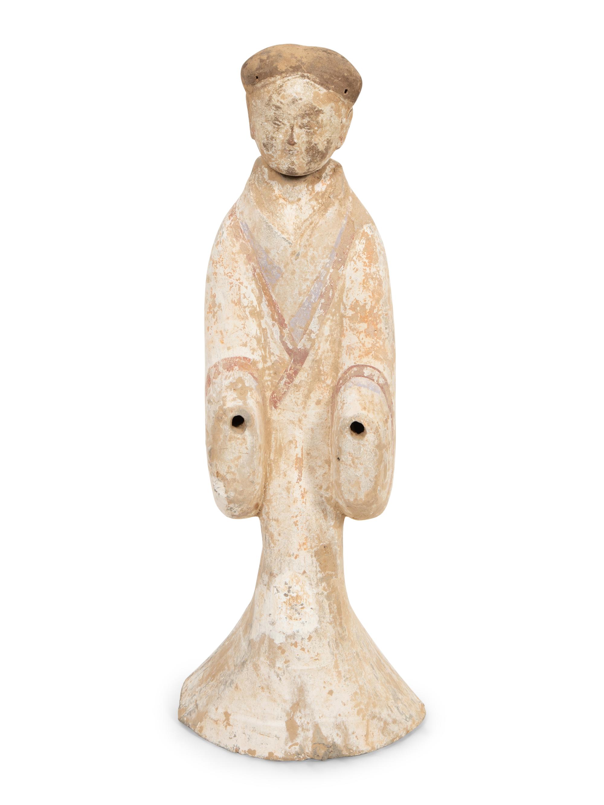 A Han Pottery Figure of a Lady