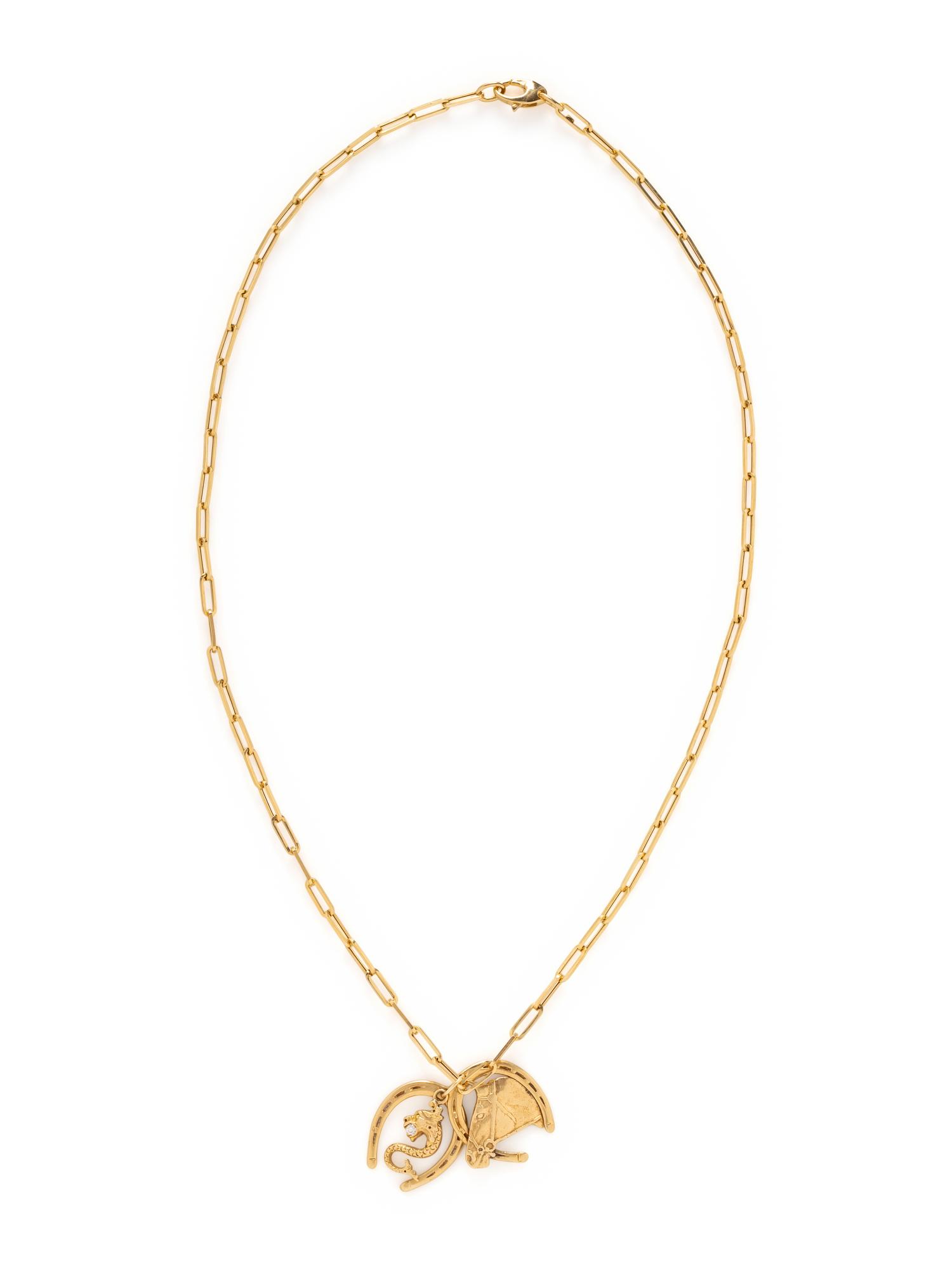 YELLOW GOLD NECKLACE AND CHARMS
