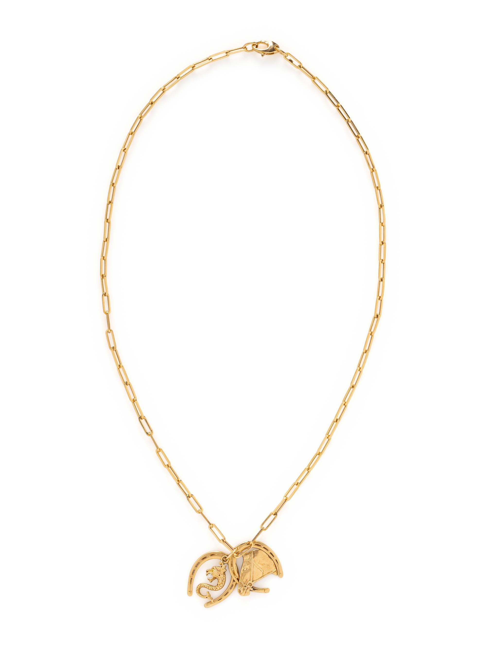 YELLOW GOLD NECKLACE AND CHARMS