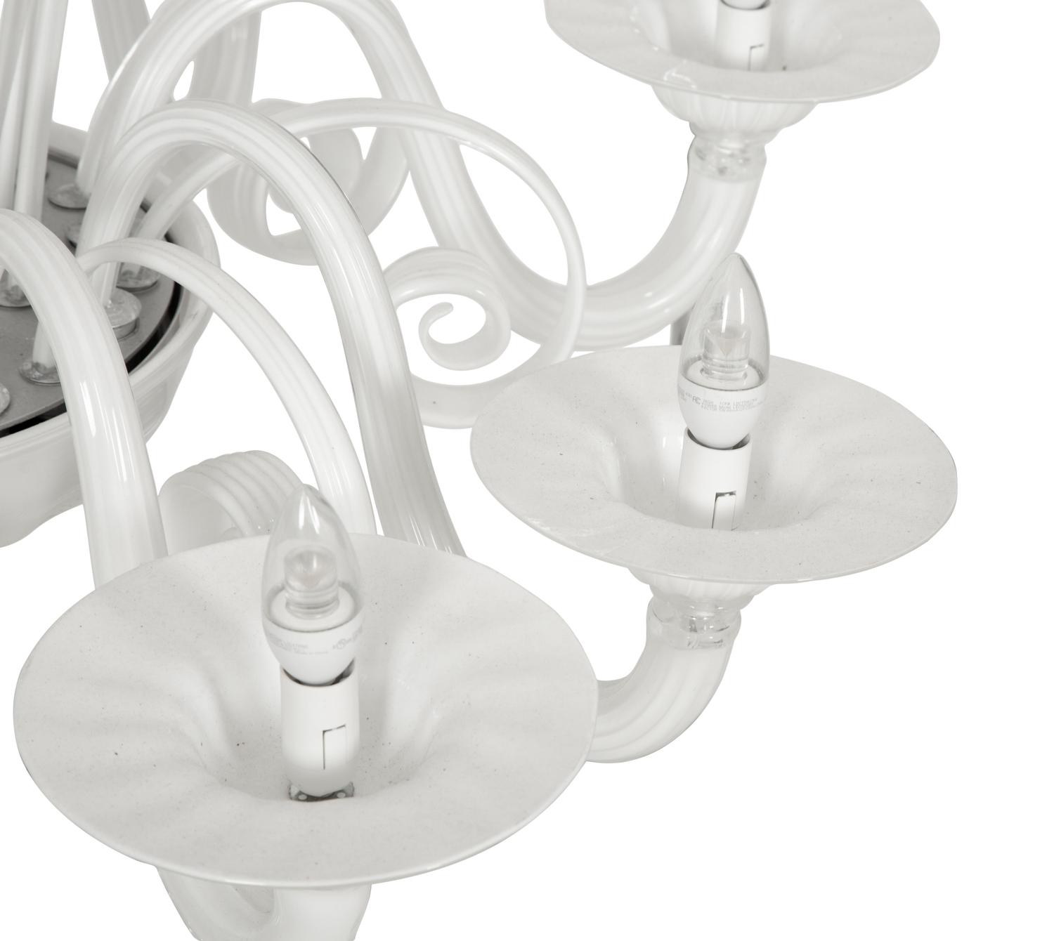 An Italian Murano Style Opaline Glass Chandelier