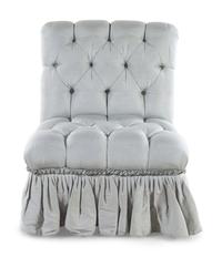 A Button Tufted Slipper Chair