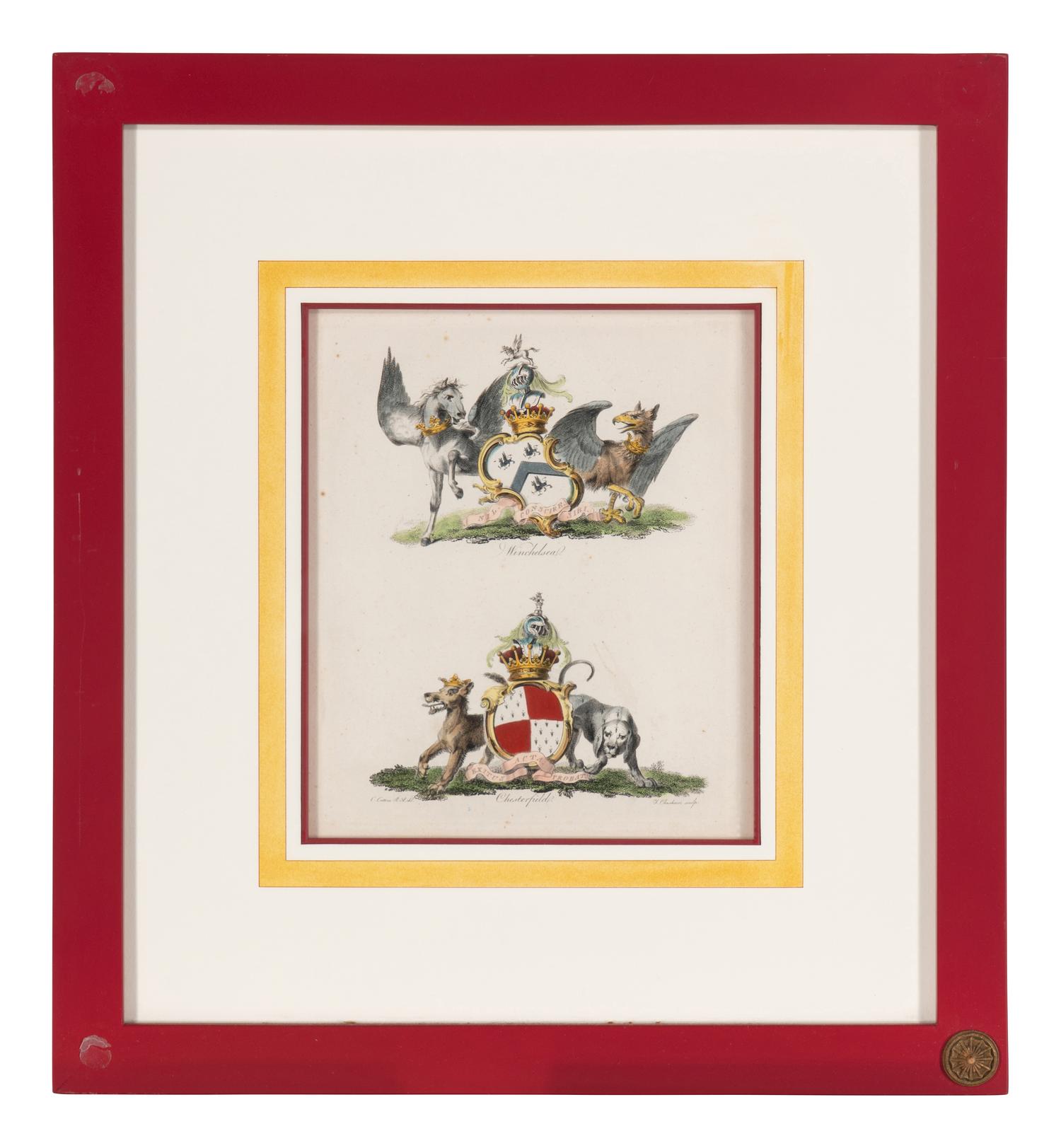 A Set of Ten English Engravings of Coats of Arms