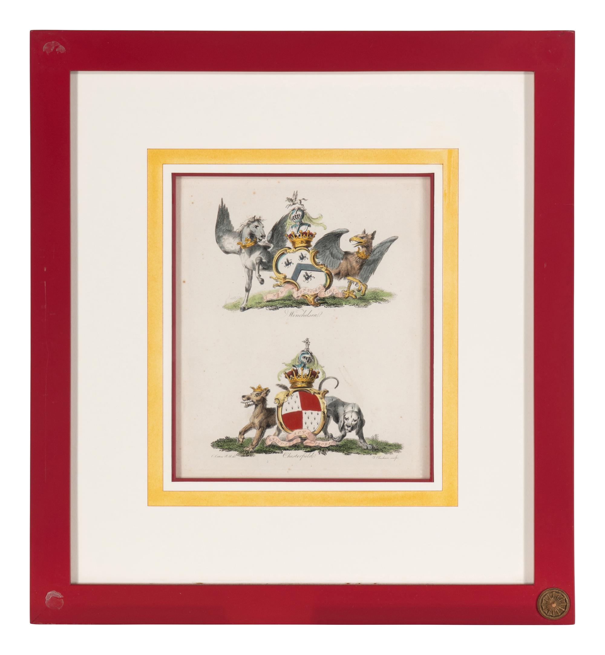 A Set of Ten English Engravings of Coats of Arms
