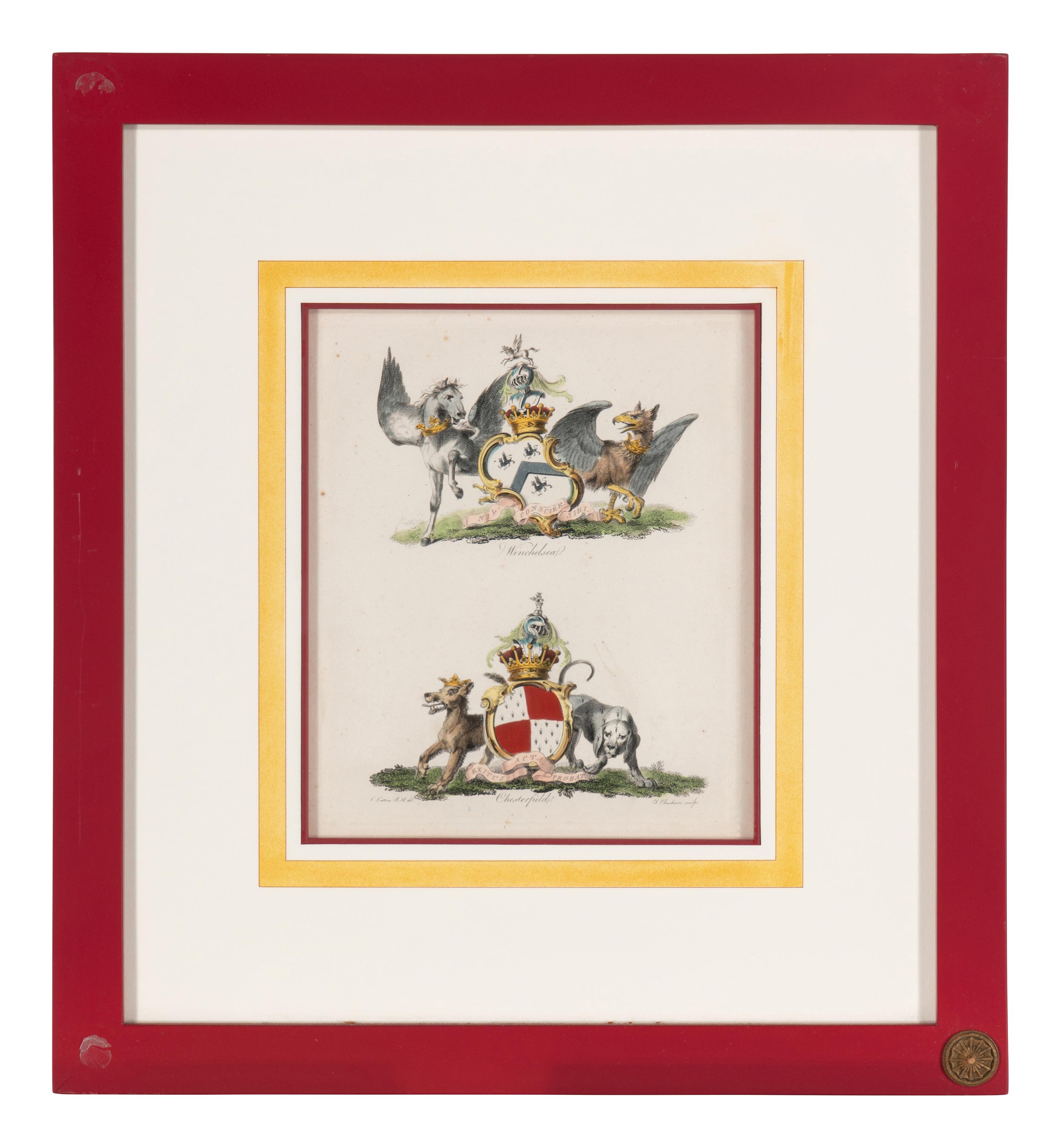 A Set of Ten English Engravings of Coats of Arms
